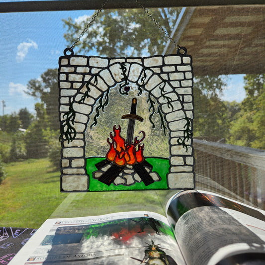 Bonfire: 9" Hand-Painted Acrylic Suncatcher