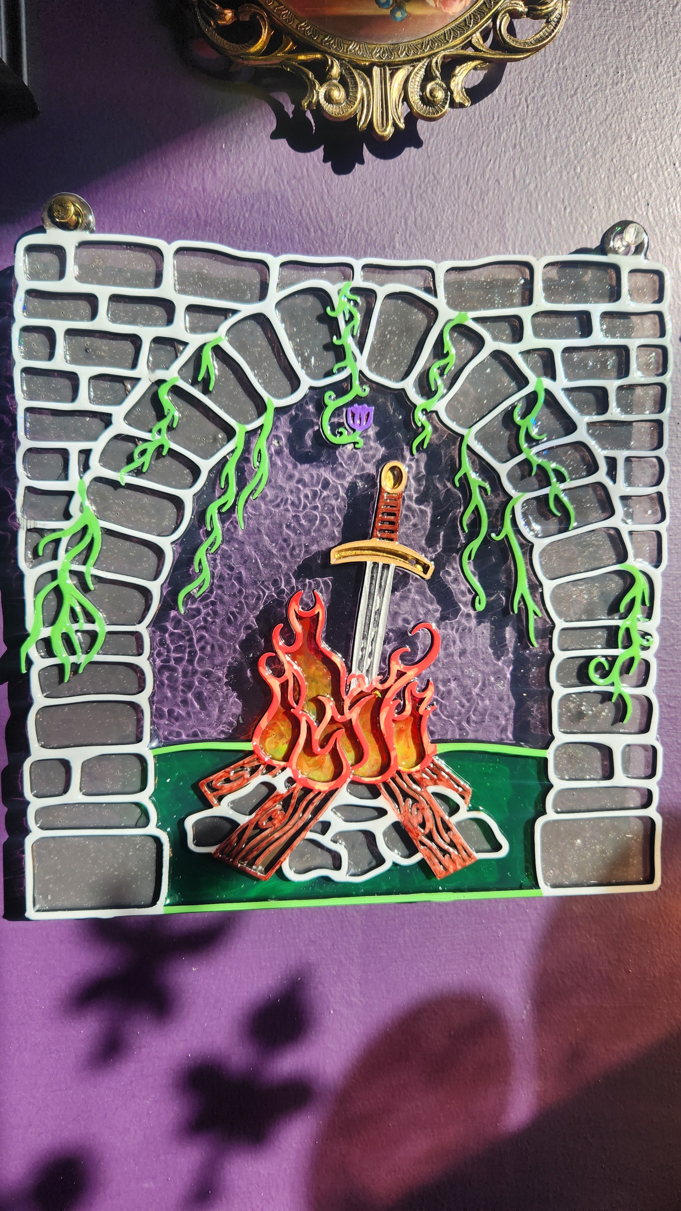 "Bonfire" Faux Stained Glass