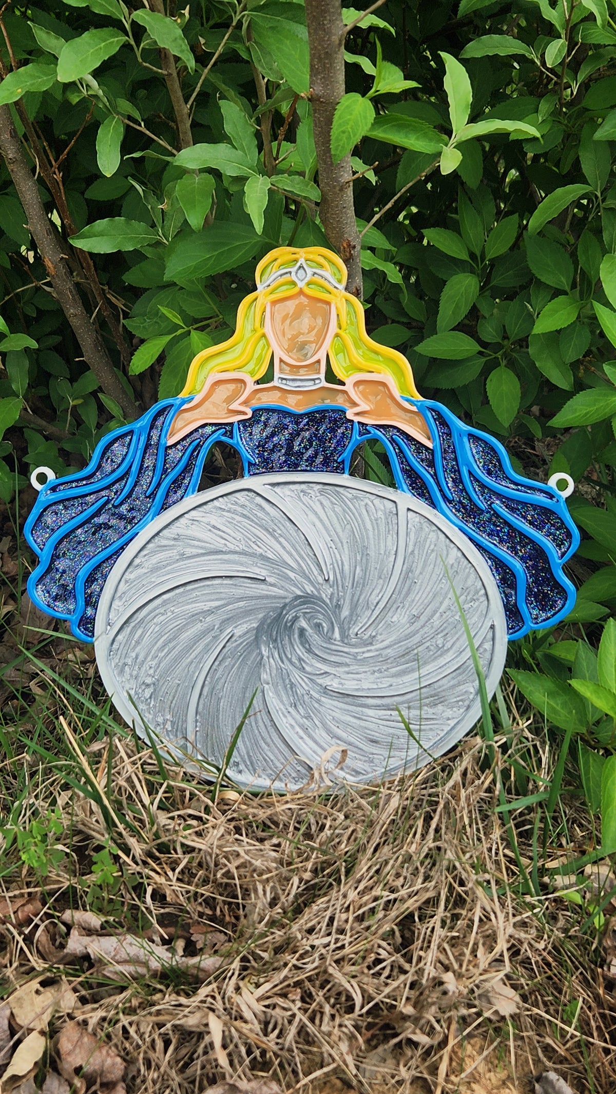 The Sorceress: 11" x 10 3/4" Hand-Painted Acrylic Suncatcher