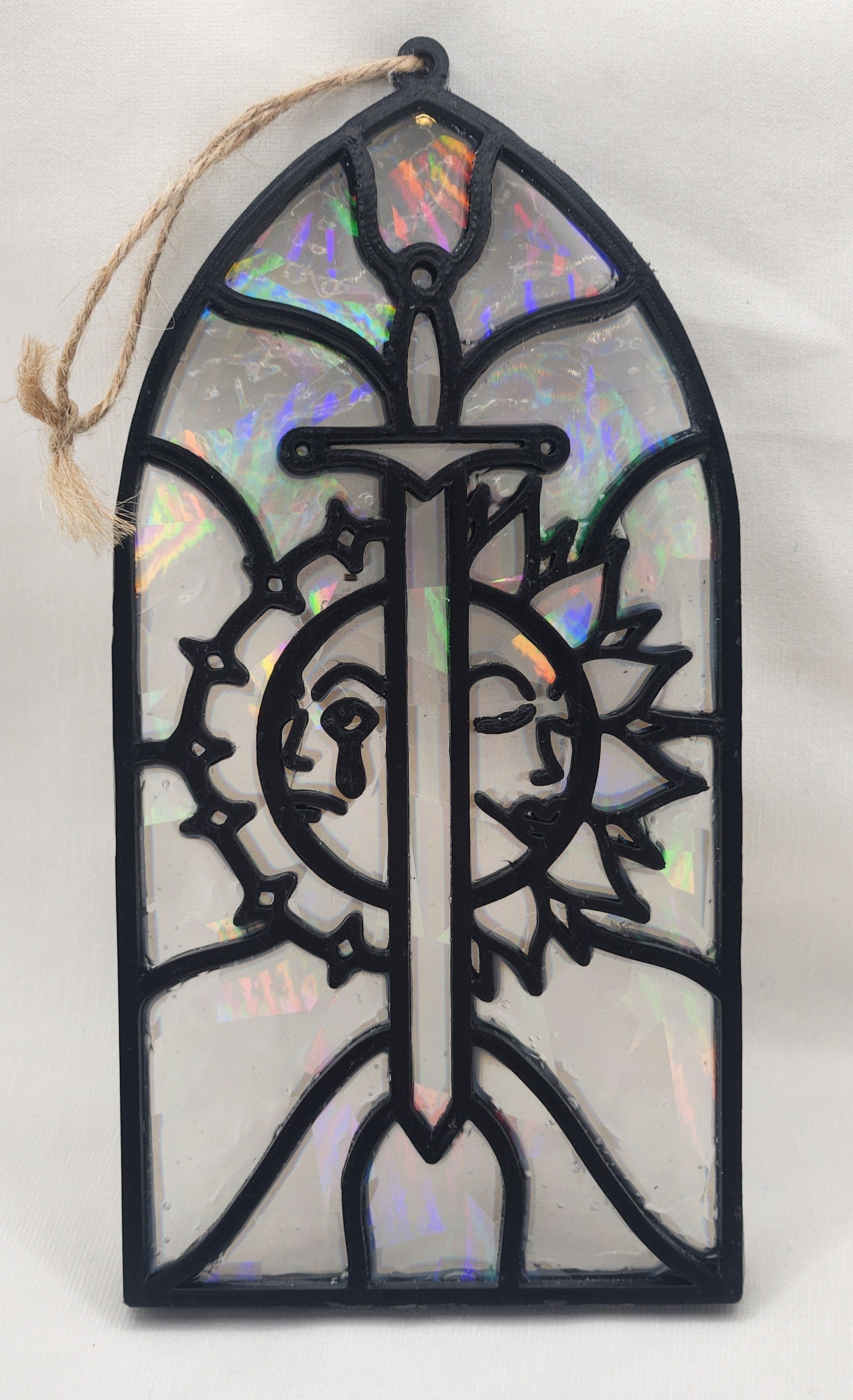 Holographic Faux Stained Glass Suncatchers
