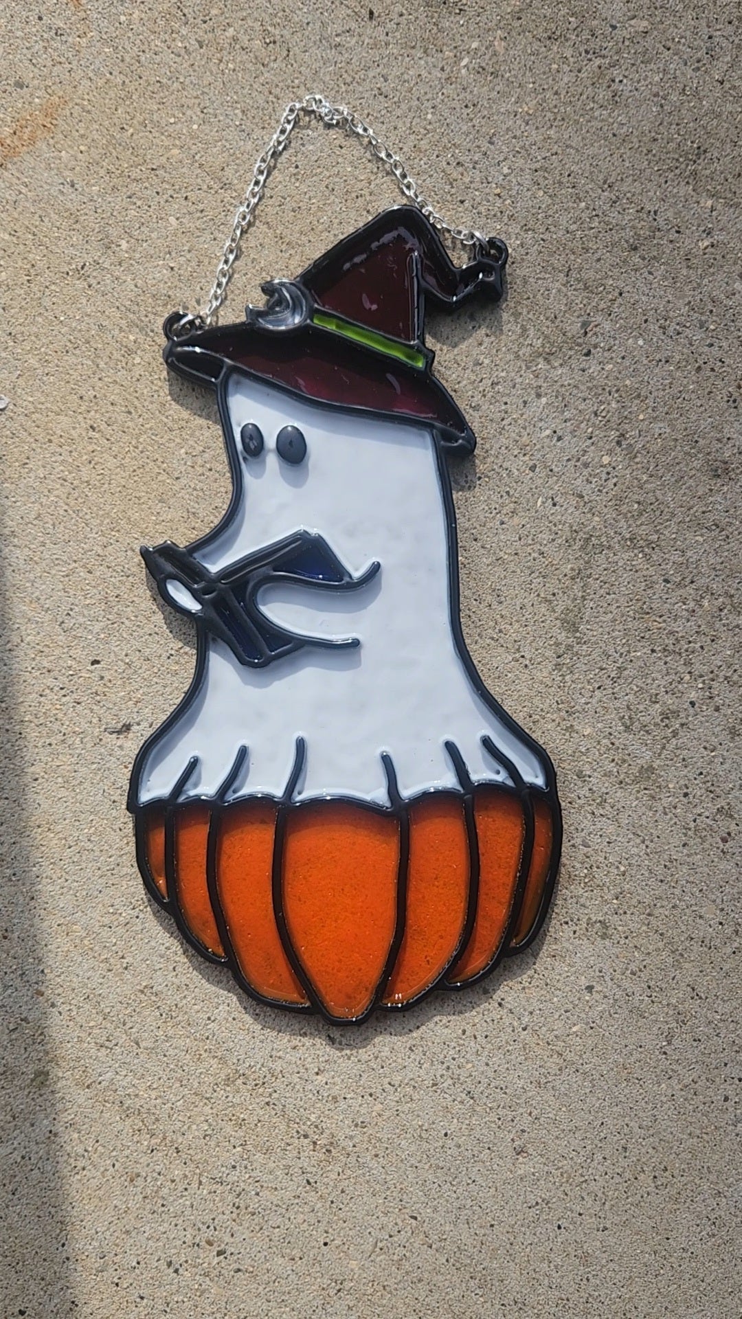 "Reading Ghost" Faux Stained Glass