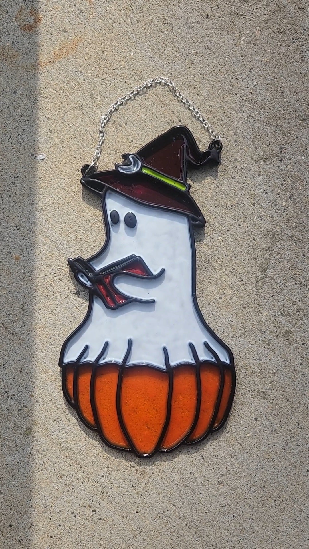 "Reading Ghost" Faux Stained Glass