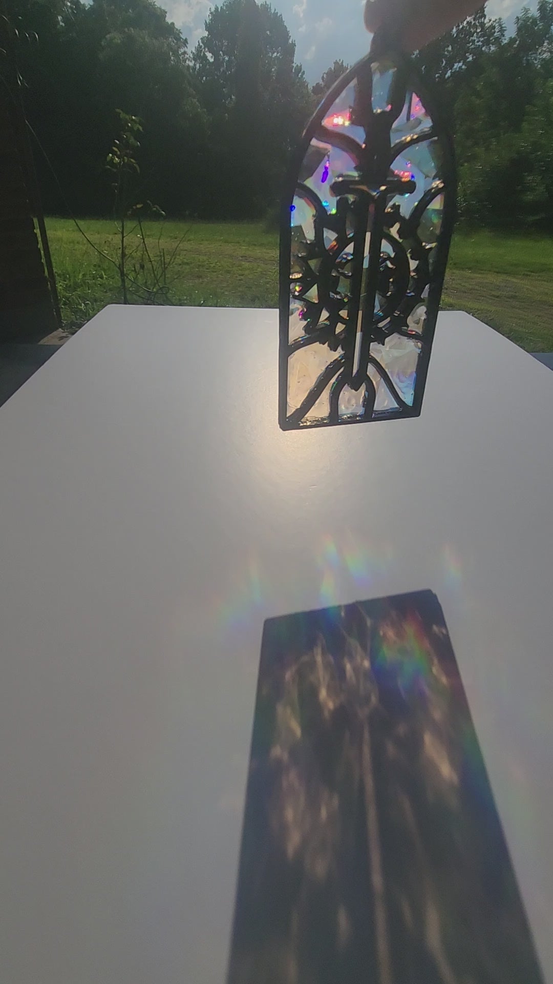 "Holographic Faux Stained Glass" Suncatchers