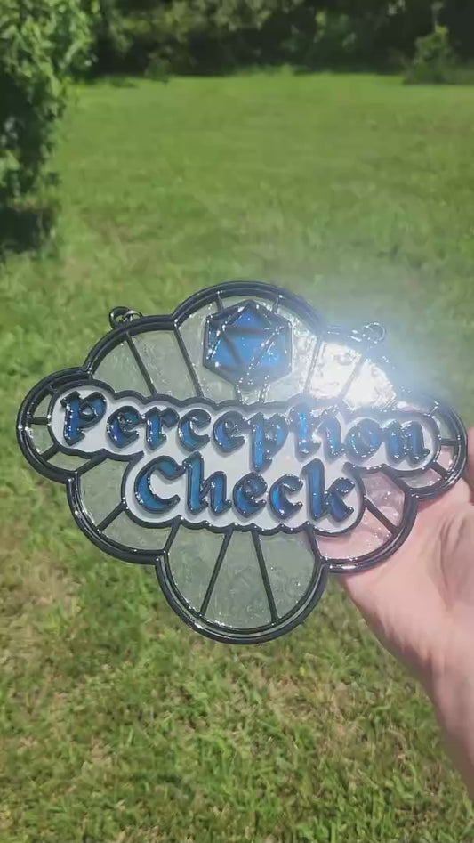 A Perception Check faux stained glass in sunlight.