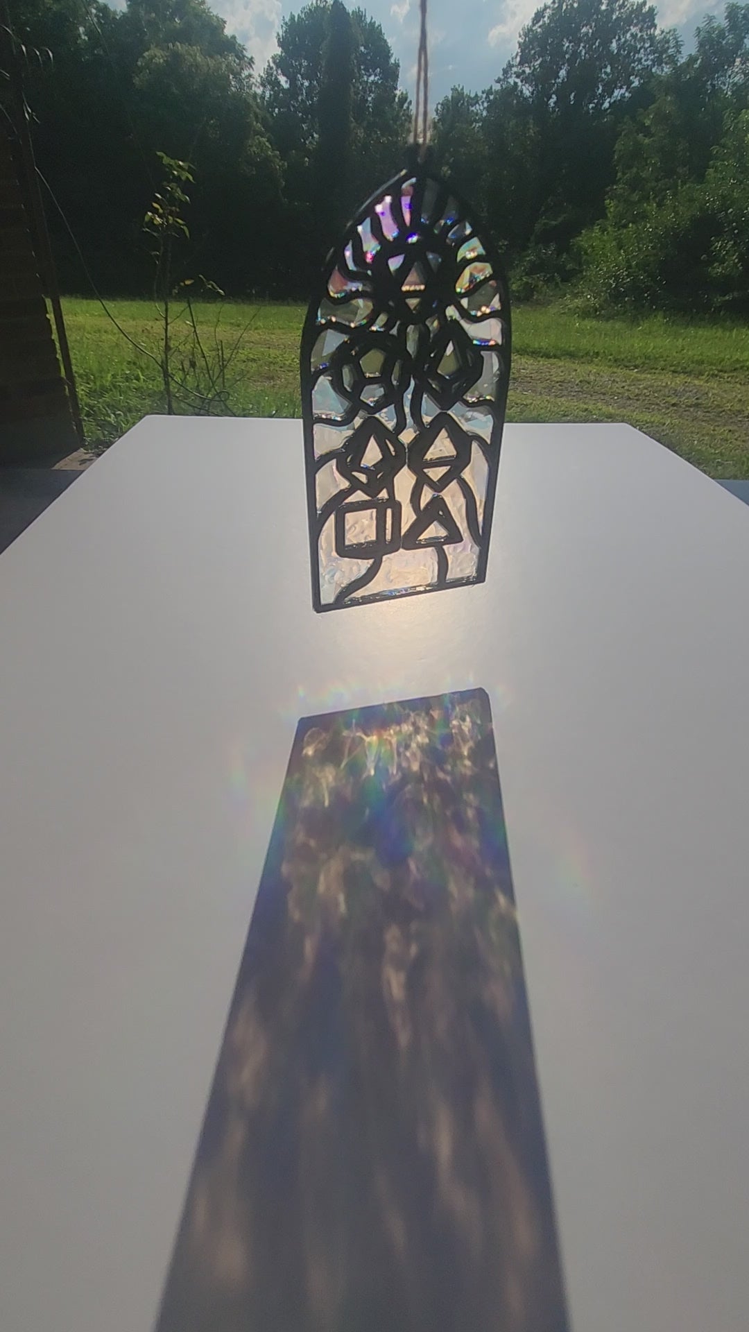 "Holographic Faux Stained Glass" Suncatchers