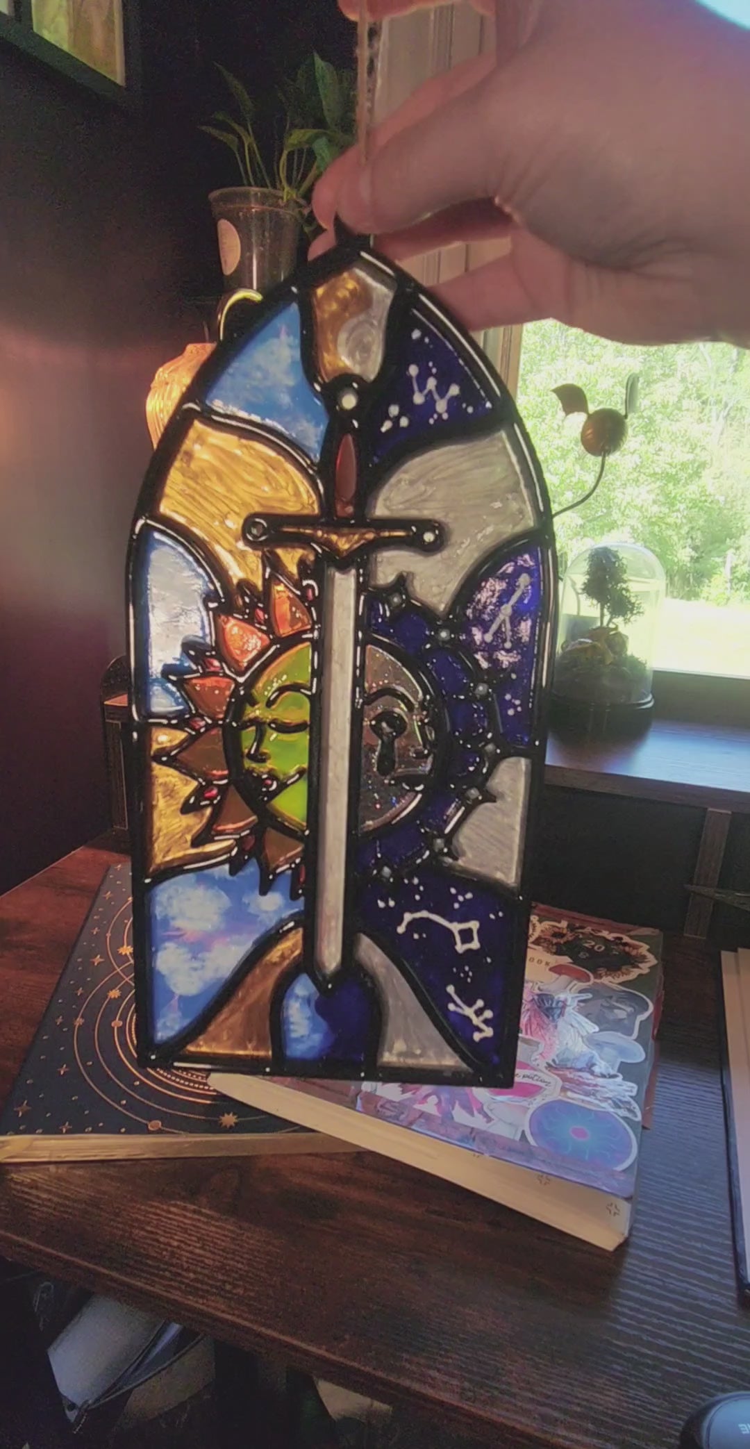 "Sun and Moon" Faux Stained Glass