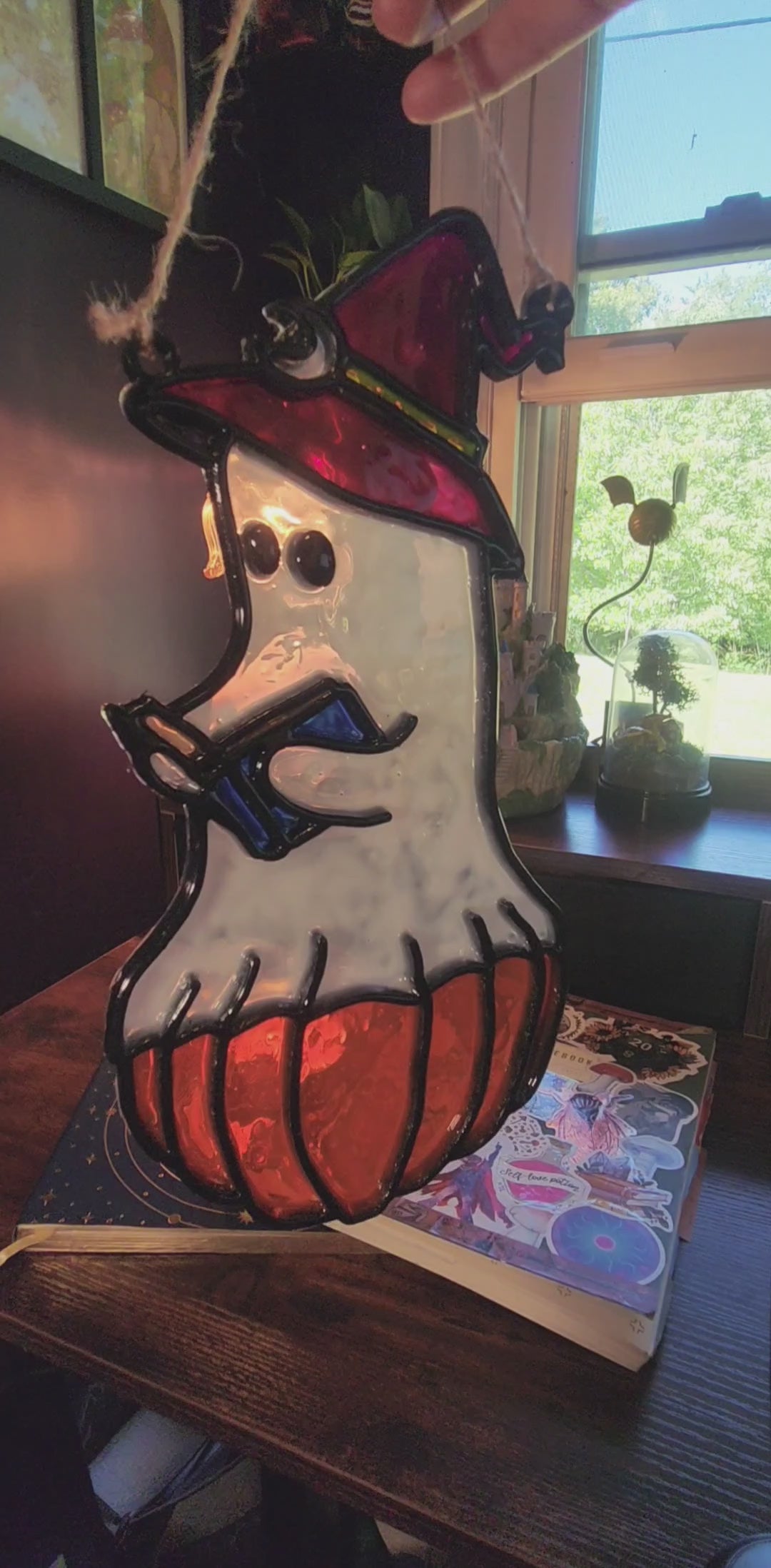 "Reading Ghost" Faux Stained Glass