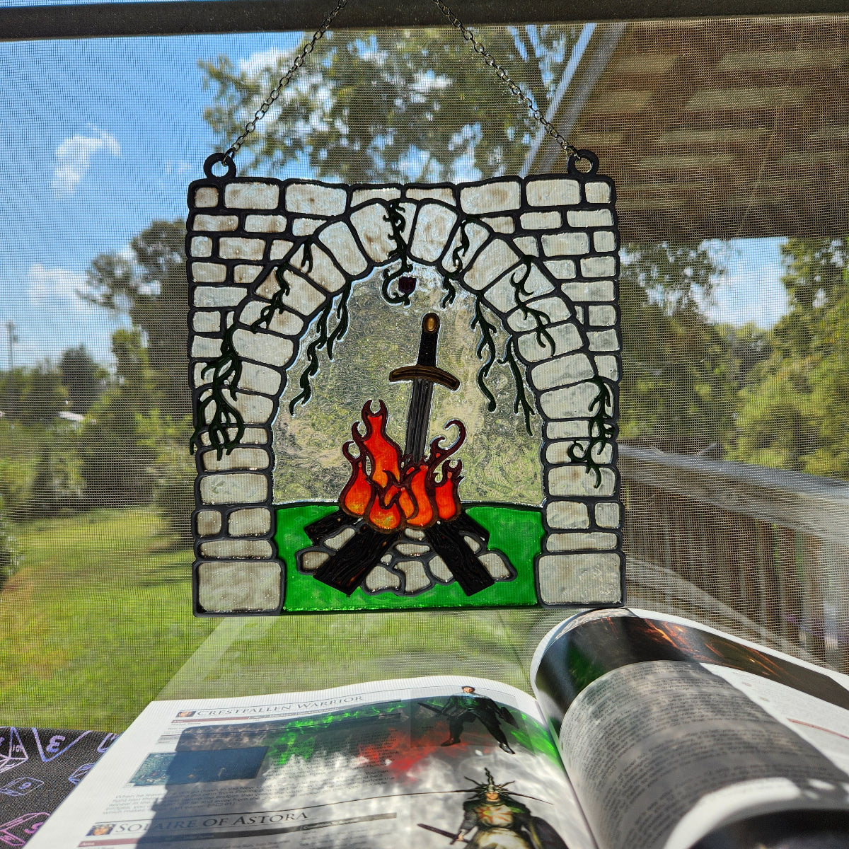Bonfire: 9" Hand-Painted Acrylic Suncatcher