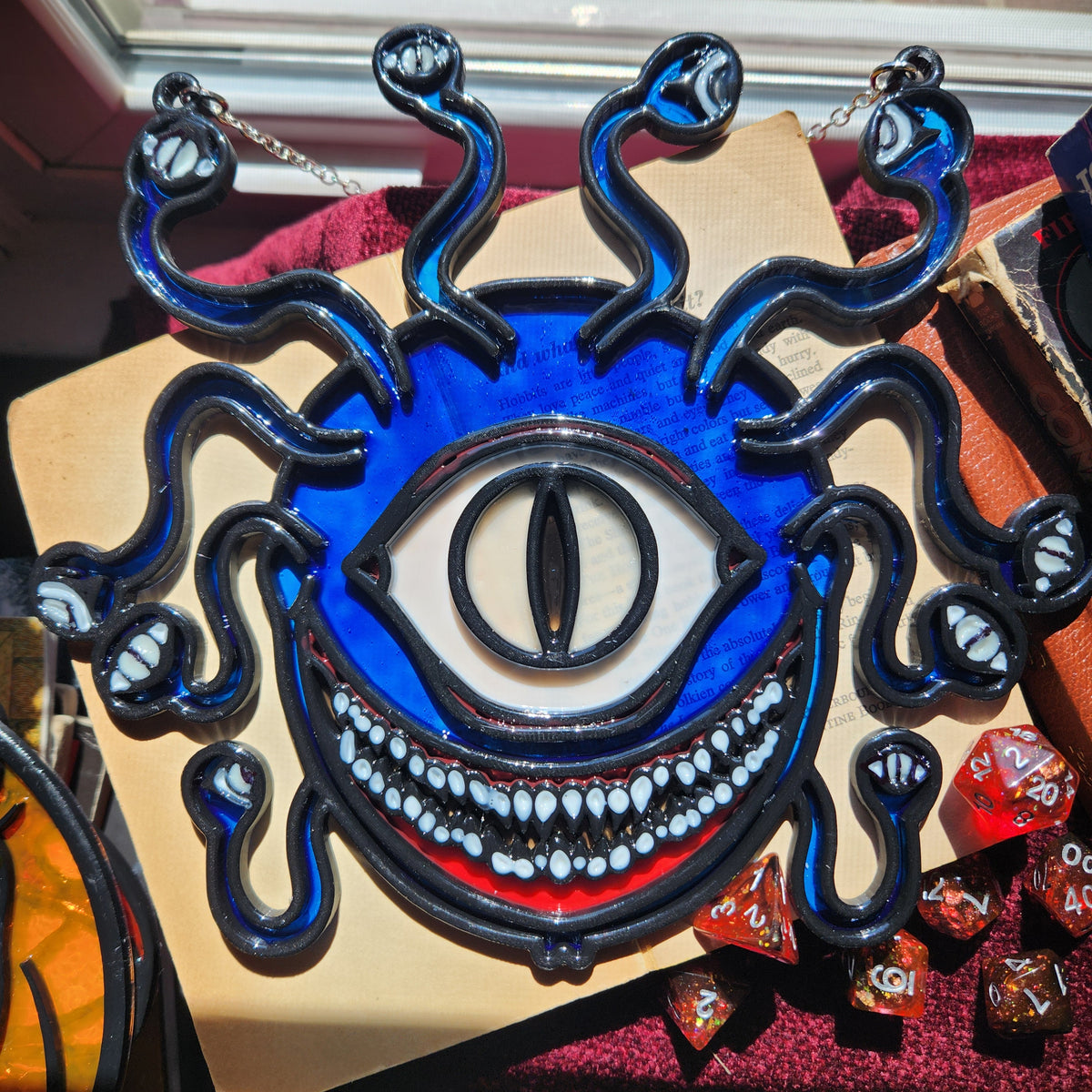 The Observer: 9 3/4" x 8 3/4" Hand-Painted Acrylic Suncatcher
