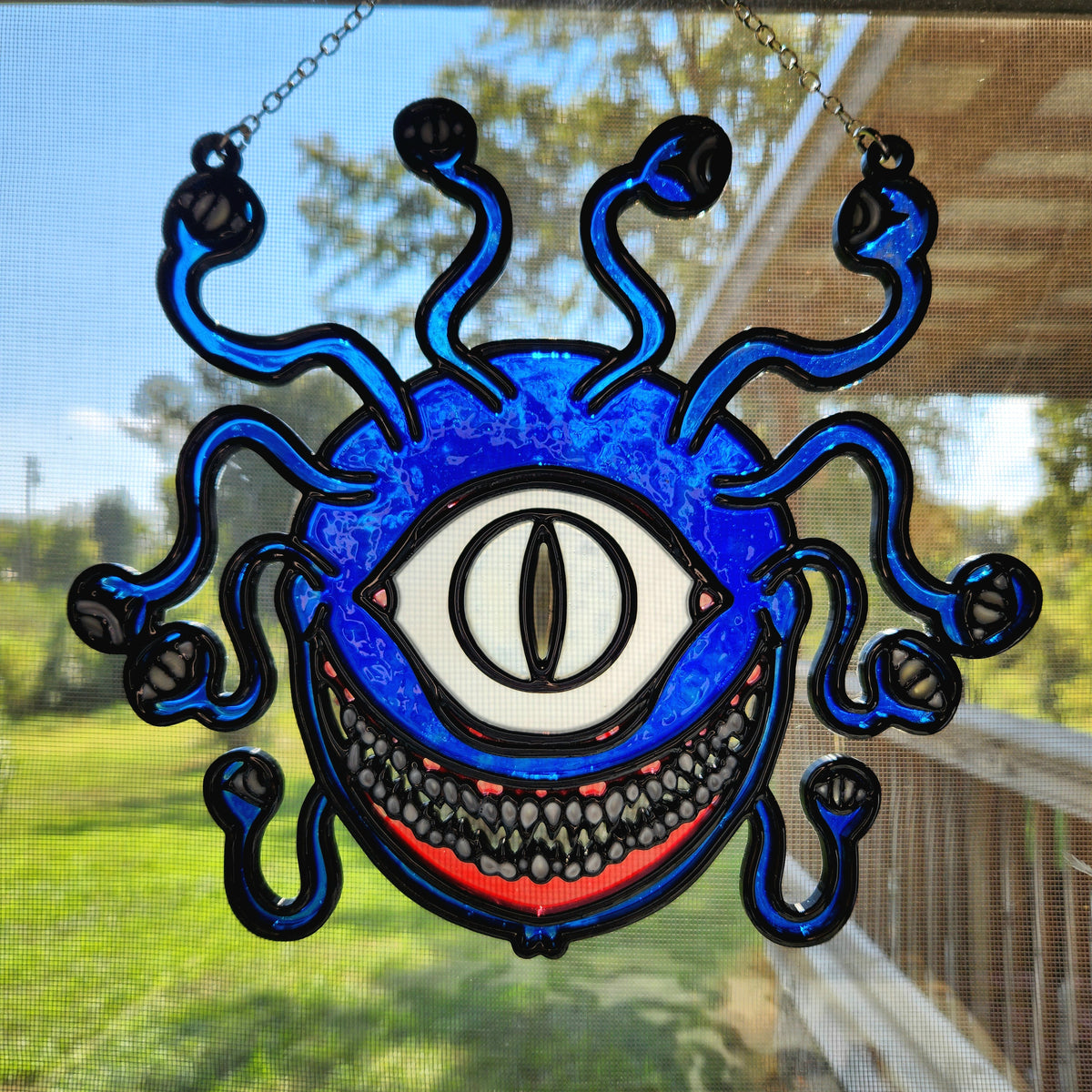 The Observer: 9 3/4" x 8 3/4" Hand-Painted Acrylic Suncatcher