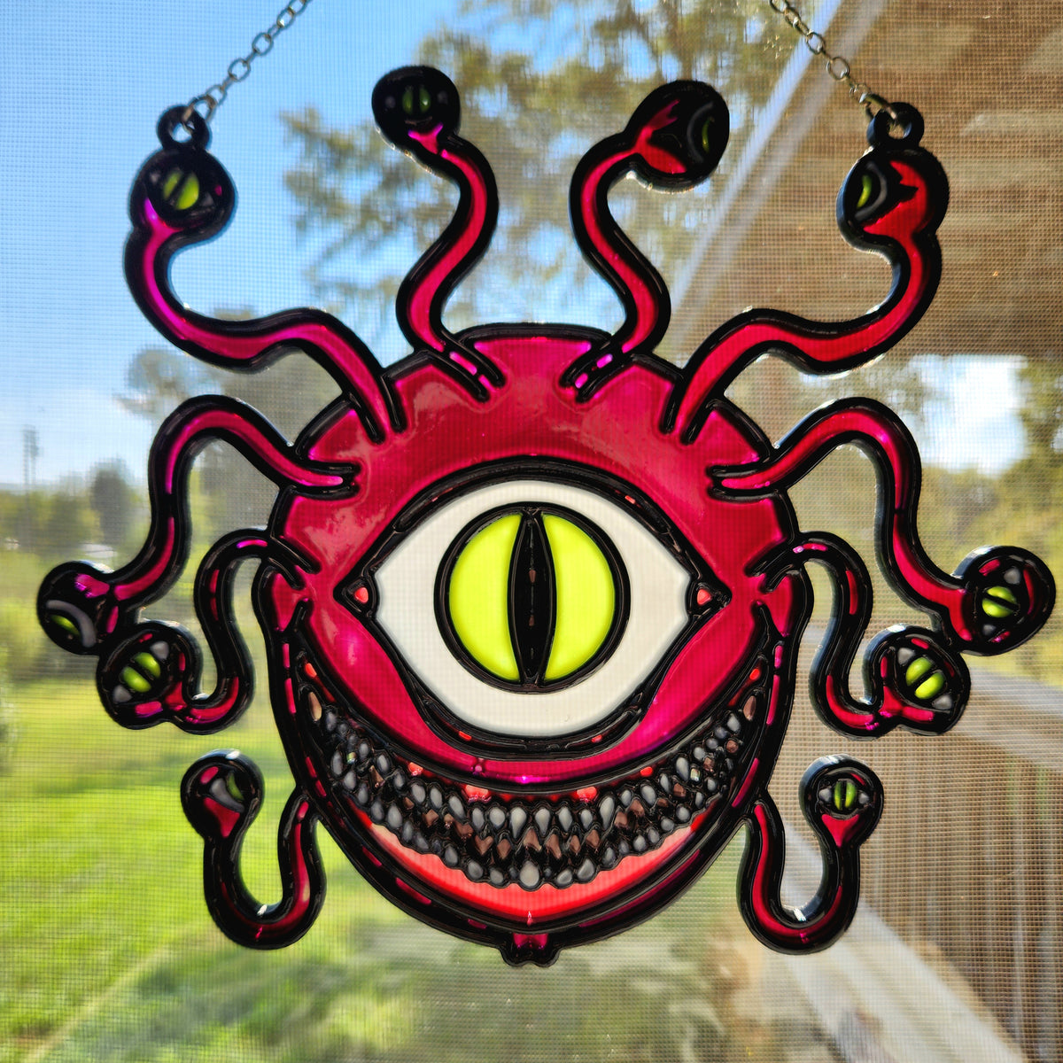 The Observer: 9 3/4" x 8 3/4" Hand-Painted Acrylic Suncatcher