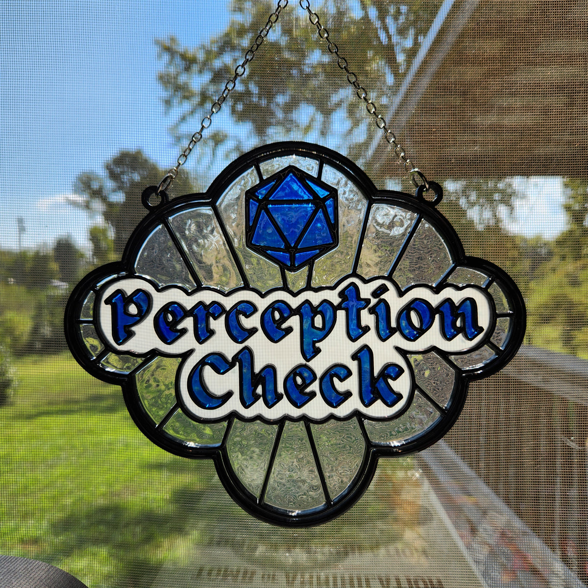 Perception Check: 8 3/4" x 8.5" Hand-Painted Acrylic Suncatcher